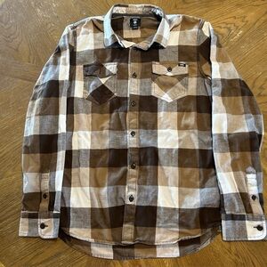 Vans Off The Wall Box Flannel Shirt  Mens M Plaid Button-Up Long Sleeve Flannel